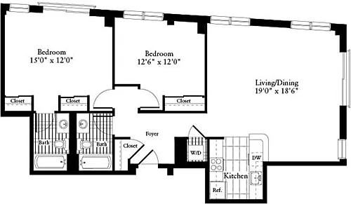 Floor plan 2 Bedrooms R