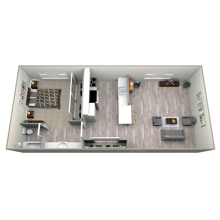 Floor plan 1 Bedroom B