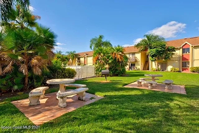 spacious landscaped courtyard