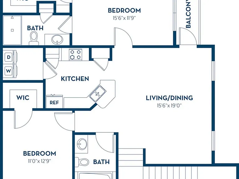 2 Bedroom | 2 Bath | 1244 SF | Renovated 2 Bedroom | 2 Bath | 1244 SF | Renovated