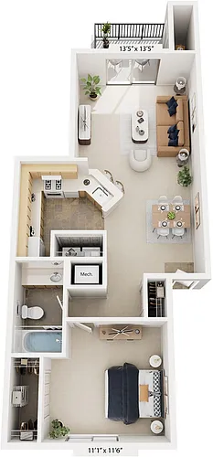 Floor plan One Bedroom