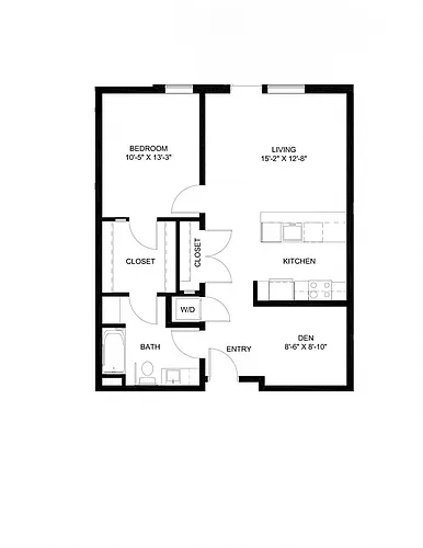 Floor plan One Bedroom Den C3