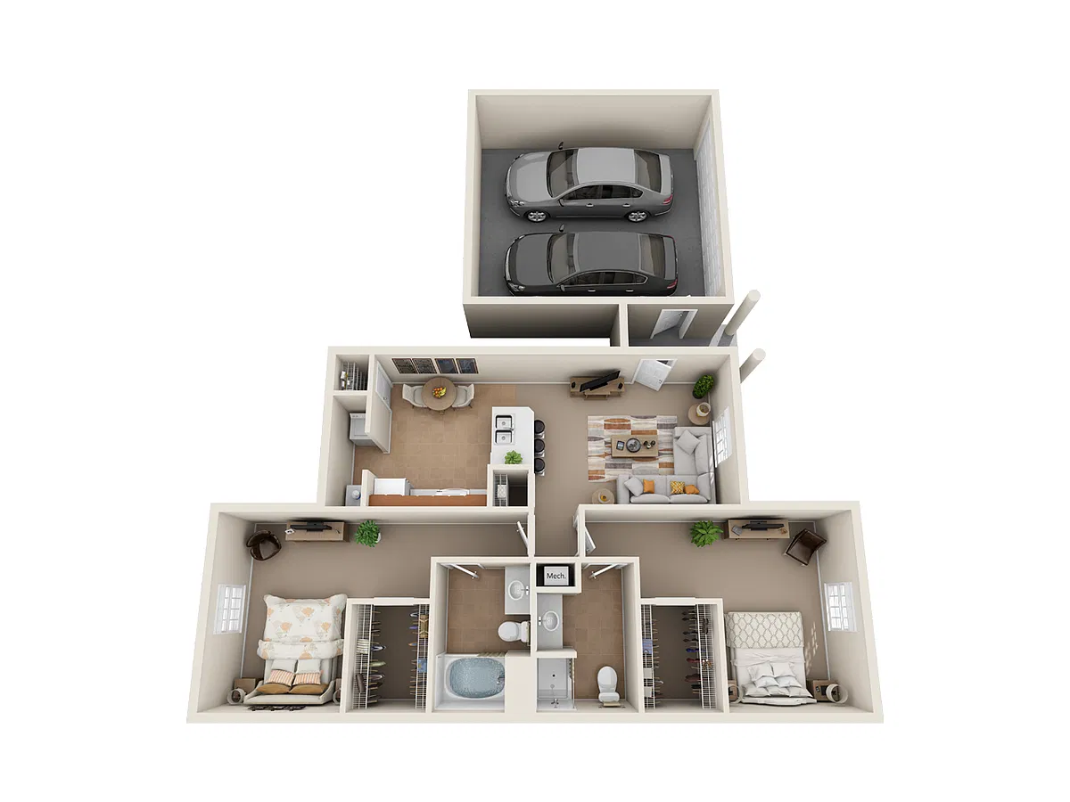 Floor plan 2 Bedroom Down
