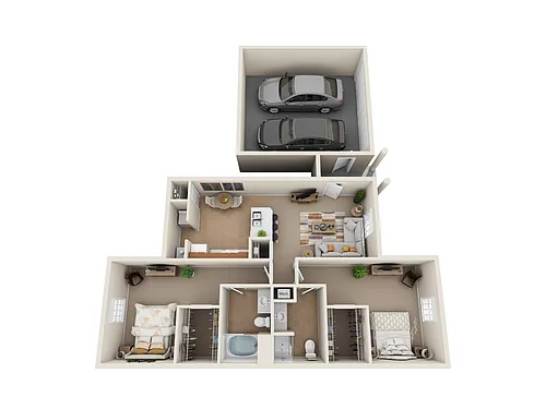 Floor plan 2 Bedroom Down
