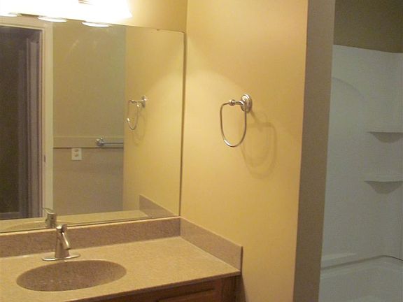 quartz countertop in the bathroom.