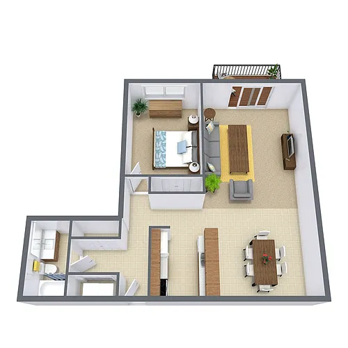 Floor plan One Bedroom 11A