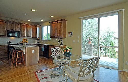 Open kitchen with breakfast nook