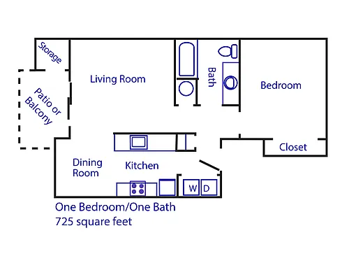 Floor plan Oversized 1 bed 1 bath