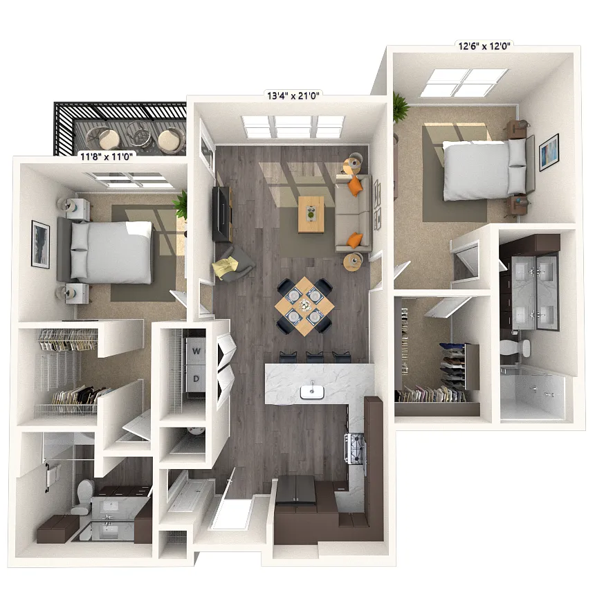 Floor plan B3 2x2 1123 SF-FP