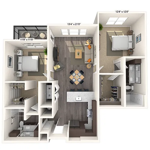 Floor plan B3 2x2 1123 SF-FP