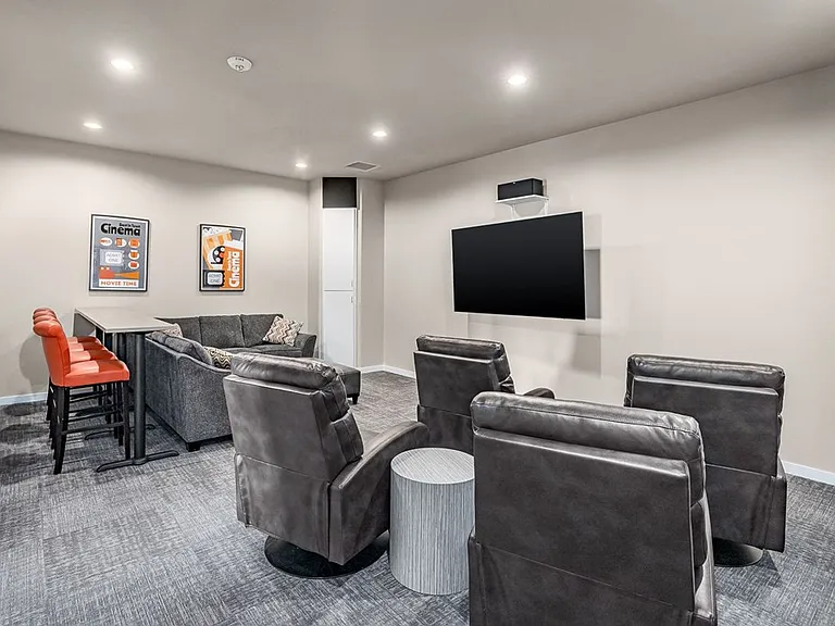 Come binge watch your favorite movies or shows in our cozy theatre!