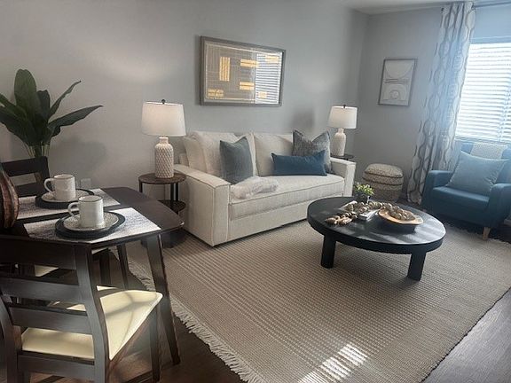 1 bedroom model living room