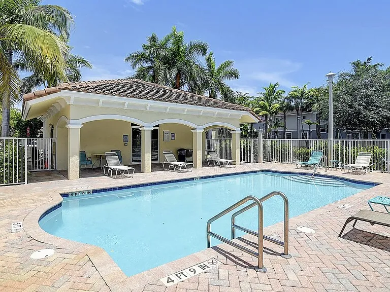 Community pool directly across from unit