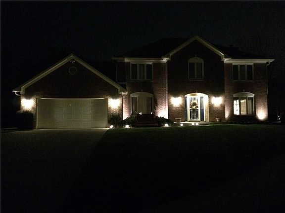 224 Runyon Ct elegantly lit up at night.