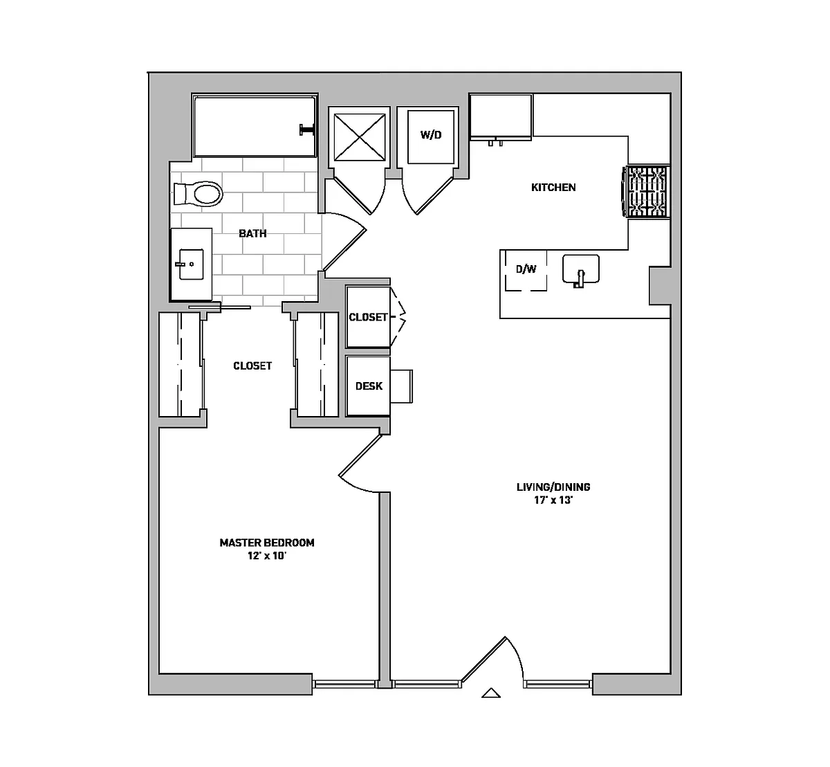 Floor plan One Bedroom - B1