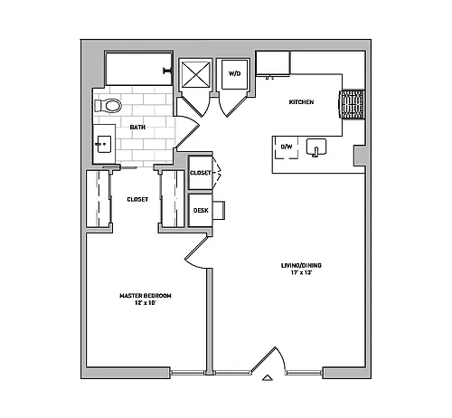 Floor plan One Bedroom - B1