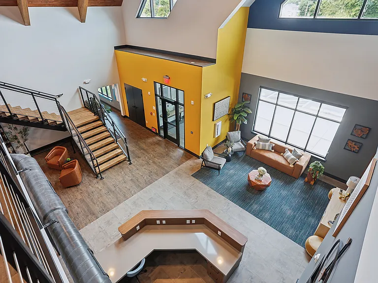 Loft style second floor in the clubhouse
