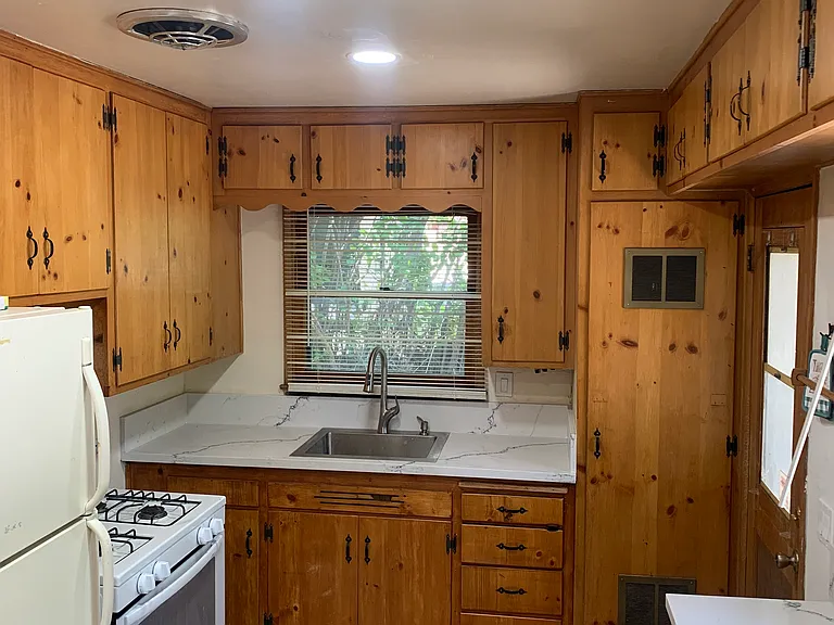 Kitchen with new countertops.