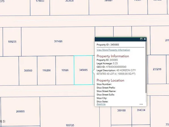 Pn 345085 40 Horizon City Ests Lot 6, El Paso, TX 79928