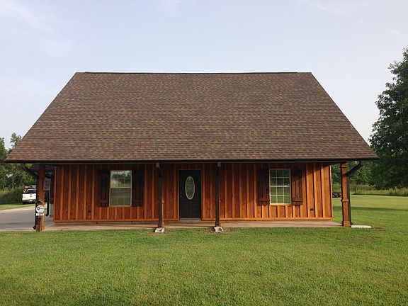Stained cypress wood porch