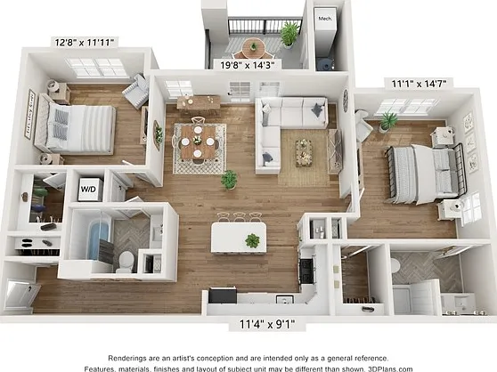2 Bedroom Floor Plan 2 Bedroom Floor Plan