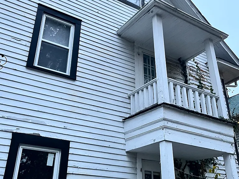 Rear view showing new windows and Juliet balcony