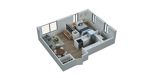 Floor plan 1 Bed, 1 Bath
