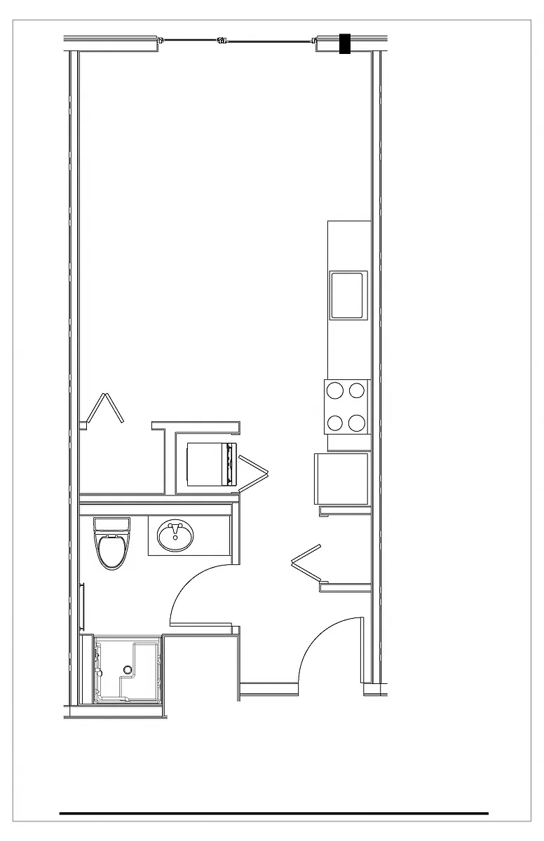 Floor plan Studio 1 Bath S2