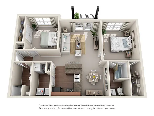 Floor plan 2x2B