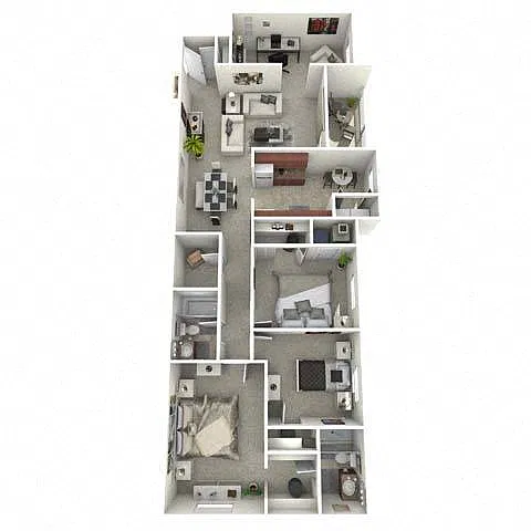 Floor plan Three Bedroom with Den