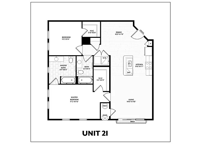 Floor plan 2 Bed/2 Bath-2I
