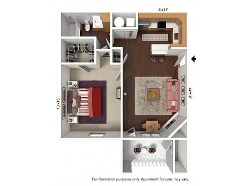 Floor plan A Plan - 1 Bed/1 Bath *