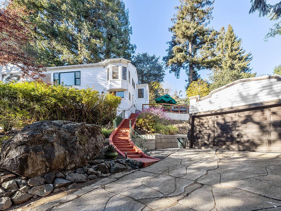 A view of the house from the upper driveway.