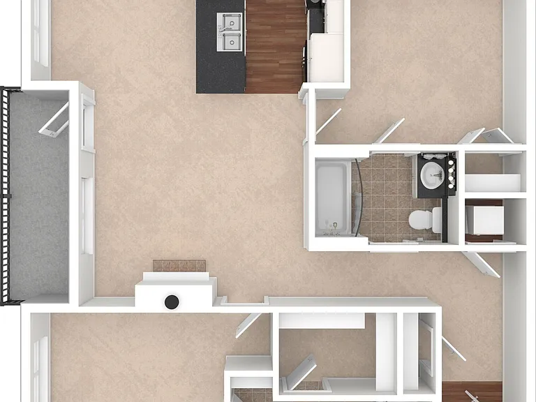 2 BD / 2 BA 1,069 SF