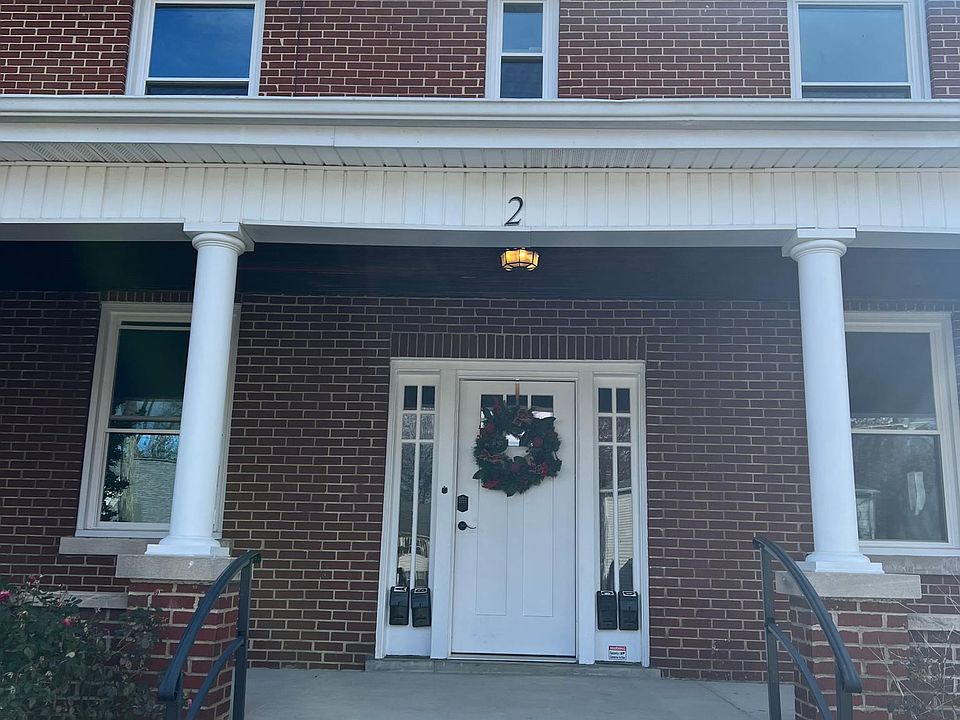 Front Entrance. There is also a rear entrance from parking area. This unit consists of the entire main floor. With 2 bedrooms, a large kitchen (with a Pantry) a large dining room and plenty of closet space. New stove, refrigerator, washer and dryer.