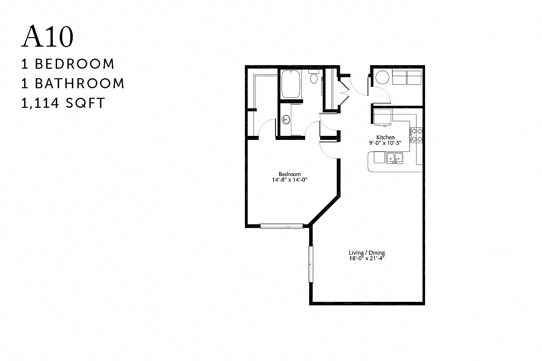 Floor plan A10 One Bedroom