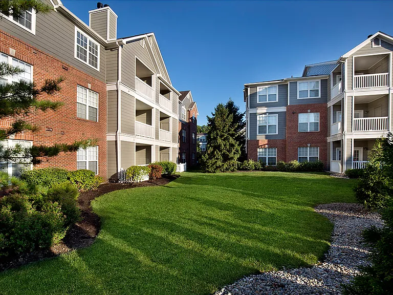 Building exterior and greenspace