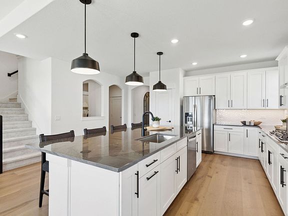 Spacious kitchen with large island