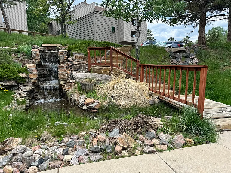 Outdoor spaces with flowing water