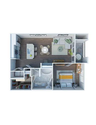 Floor plan 1 Bed 1 Bath