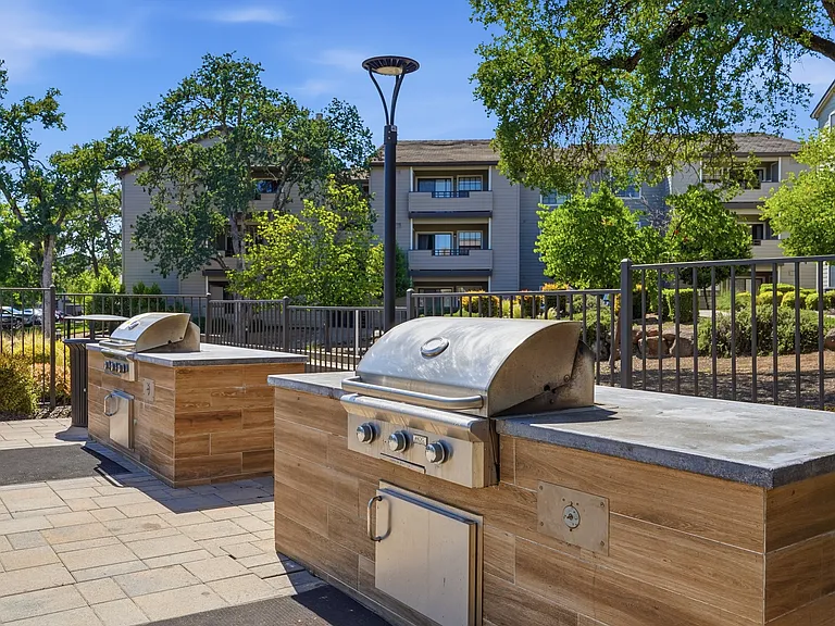 Fire up the grill and enjoy outdoor dining with friends.