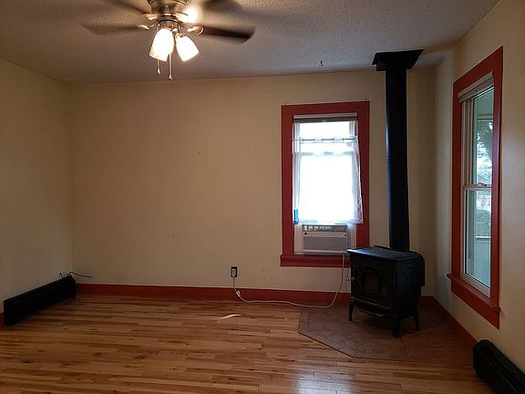 Living room with wood stove