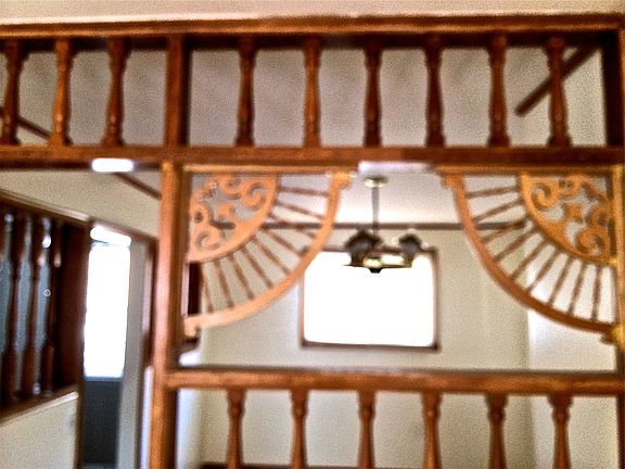 Wood Partition in Dining Room