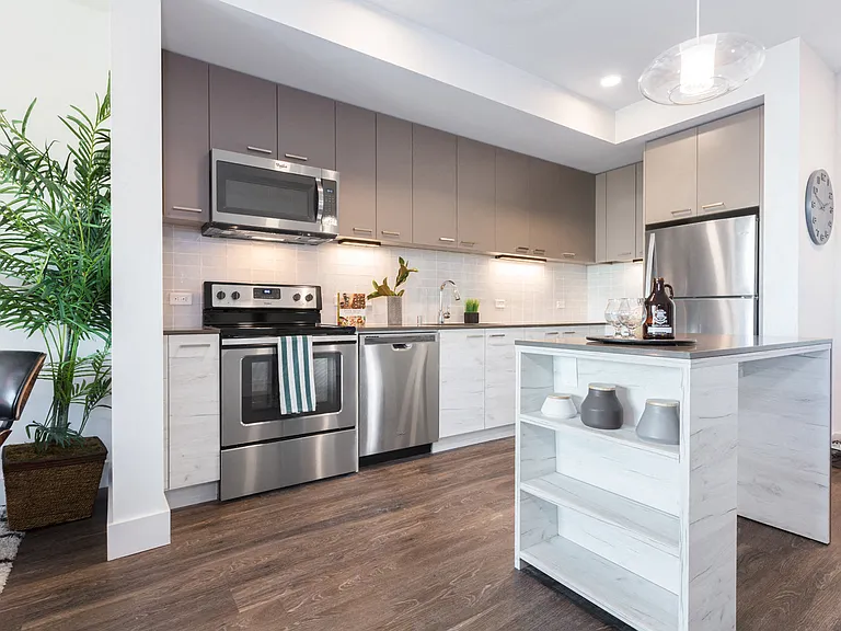 Kitchen islands in select apartment homes