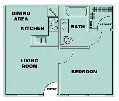 Floor plan 1 Bedroom/ 1 Bath