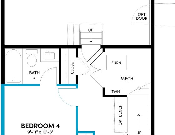 Apex 3 Lower Level Optional Bed 3 at Uplands in Westminster, Co