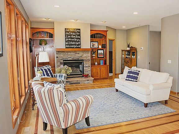 Living room with fireplace