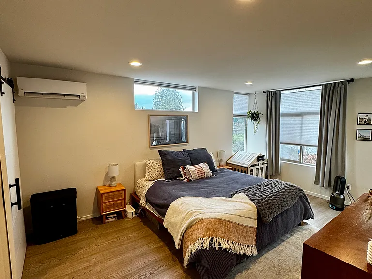 Large primary bedroom on top floor (custom walk-in closet not pictured)