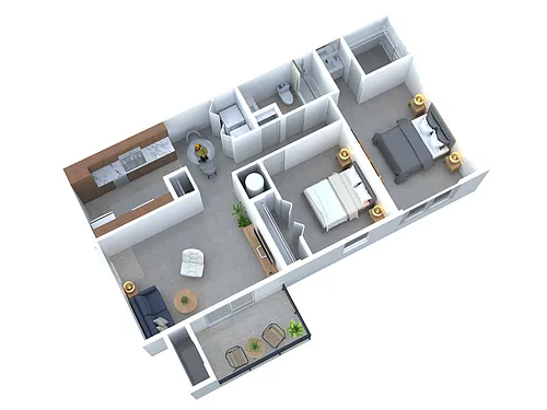 Floor plan 2BR - 1BTH