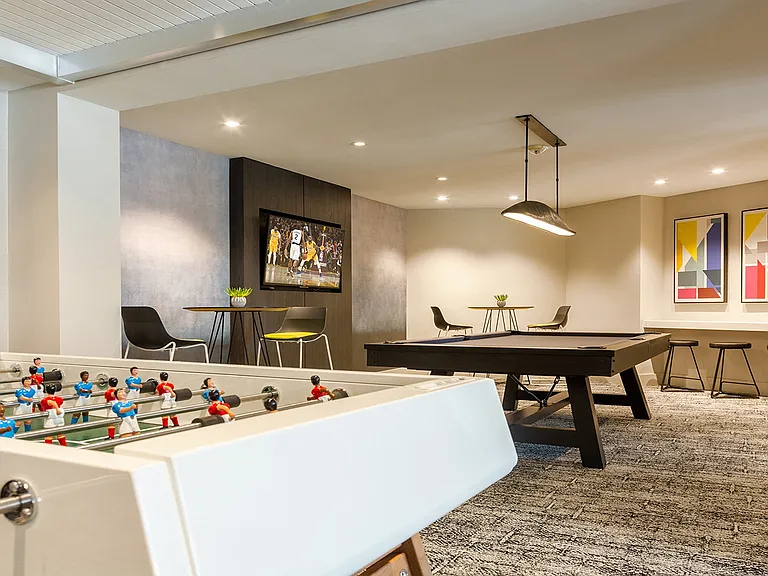 Foosball, pool and shuffleboard for your entertainment